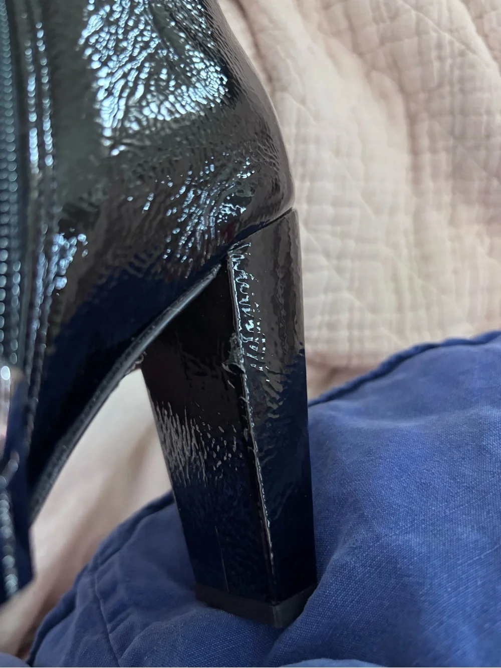 Vince Camuto Black Patent leather over-the-knee extra wide Pointed Toe Boot